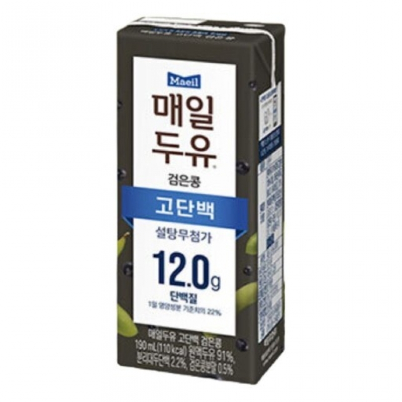 마켓Q,매일두유 고단백 검은콩 두유 190ml 24개,두유, 검은콩, 고단백, 설탕무첨가,,40457,두유, 검은콩, 고단백, 설탕무첨가,식품 > 생수/커피/음료/유제품